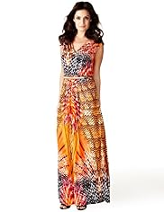 Per Una Speziale Faux Snakeskin Print Maxi Dress with Belt