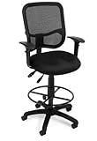 Modern Mesh Ergonomic Task Chair with Adjustable Arms and Footstool (Black) ....