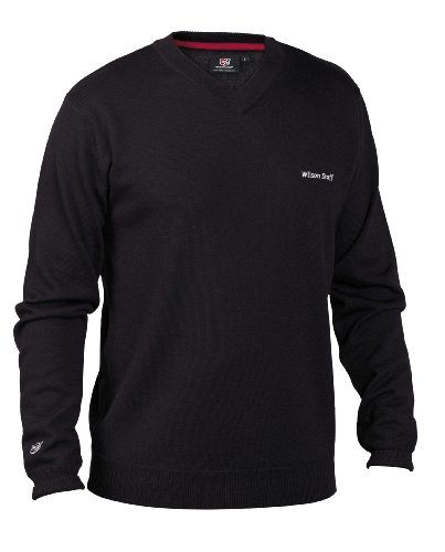 Wilson Herren V-Neck Pullover Vintage, Schwarz, S
