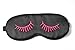MSSilk Sleep Eye Mask- Smoothing Mulberry Silk- Adjustable Elastic Strap- Lightweight- with A Bonus Pair of Earplug in a Carry Pouch (Red Eyelashes)
