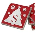 Holiday Coaster Set Tree S - Red