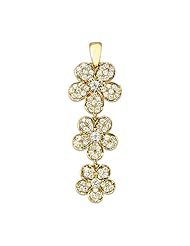 Plumeria Pendant with Diamonds in 14K Yellow Gold