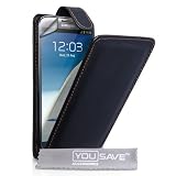 Samsung Galaxy Note 2 Tasche Note 2 Schwarz PU Leder Flip H�llevon "Yousave Accessories�"