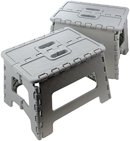 2 Folding Step Stools Stores Flat Holds 300 lbs. Locks Reach Boost Stable Sturdy