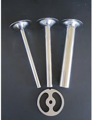 #12 (3) Sausage Stuffer tubes + stuffing kidney plate disc for Meat Grinder by Hobart LEM... by 