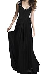 V-neck Chiffon Lace Vintage Evening Dress/Bridesmaid Dress/Prom Dress/Party Dress 