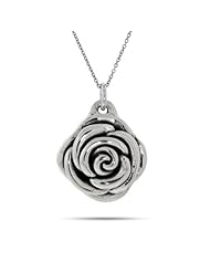 Sterling Silver Rose Pendant