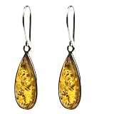 Sterling Silver Honey Amber Drop Earrings