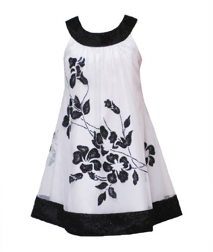External hard drive:Rare Editions Girls 7-16 Glitter Dress,Black/White,14