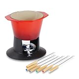 Le Creuset Enameled Cast-Iron 1-3/4-Quart Fondue Pot, Cherry