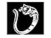 Moonar174;Silver Plated Retro Kitten Cat Ring with Crystal Eyes Open Ends Ring