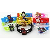 16pcs (Puppy Power) Paw Patrol Shoe Charms & Wristband Bracelet Kids Party Gifts