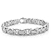 Men's 14k White Gold Byzantine Bracelet