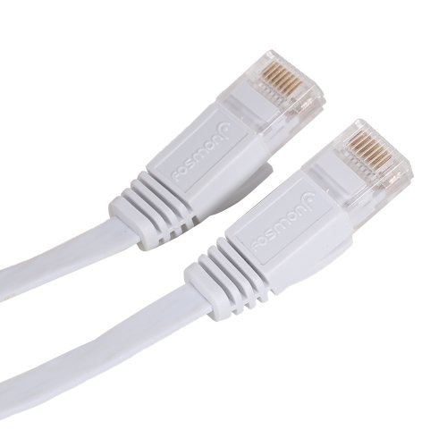 Fosmon Cat6 Flat Snagless Network Ethernet Patch Cable (10 Feet, White)