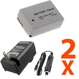 Powershot G10, G11, G12, SX30IS Digital Camera Accessory Kit Includes Canon NB-7L Equivalent Replacement Battery (Generic) + Replacement Battery Charger Kit