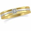 14K Two-Tone Gold Diamond Wedding Band Duo - Gent's Ring