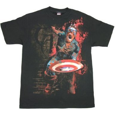  CAPTAIN AMERICA "DESECRATED ZOMBIE CAPTAIN" MENS S/S T-SHIRT
