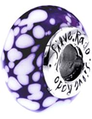 SilveRado(tm) FF02 Murano Glass Cranberry Ice Bead / Charm