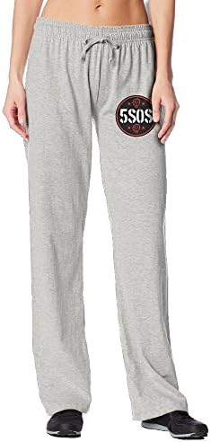 LOVEGIFTTO Pants Womens 5SOS 5 Seconds Of Summer Punk Logo Slim Fit Elastic Sweatpant With Drawstring