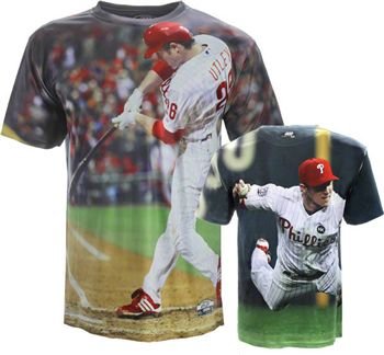 MLB Men's Philadelphia Phillies Chase Utley Sublimated High Definition Photo Tee Shirt (Phillies, Medium)