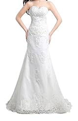 Lace Applique Chiffon Mermaid Sweetheart Evening Dress/Bridesmaid Dress/Prom Dress/Party Dress/Wedding Dress  with a Brush/Sweep Train 