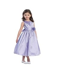 Girls Pleated Crystal Polyester/Taffeta Flower-Girl Dress 