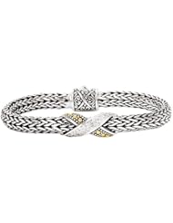 925 Silver & Diamond Criss-Cross Bracelet (0.22ctw)- 7.5 IN