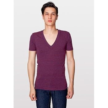 Set A Shopping Price Drop Alert For American Apparel Unisex Tri-Blend Short Sleeve Deep V-Neck