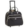 Rolling Tote Bag in Black with Khaki Accents by Baggallini