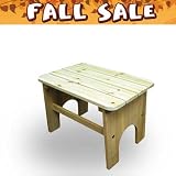 Lohasrus FALL Sale - Kids Patio End Table 15029 - Unfinished Fir, Indoor / Outdoor, for ages 2 to 5, Plus Free Drawing Book