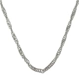 Lovely 14 Karat White Gold 1mm Singapore Chain 18 Inch