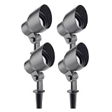 Malibu CL90704T Low Voltage 20-Watt halogen bi-pin Metal Floodlight 50 Feet Cable with 88-Watt Power Pack, Black, 4-Pack