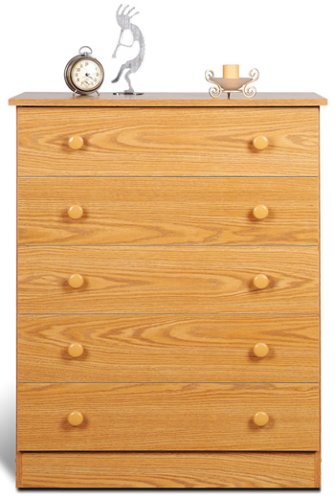 Kitchen: Prepac OBD 3038 5 Oak 5 Drawer Chest