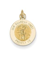 14k Guardian Angel Medal Charm