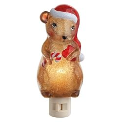 Mouse With CandyCane Shimmer Night Light