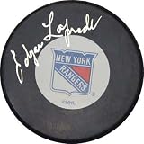 Edgar Laprade Autographed/Hand Signed New York Rangers Hockey Puck