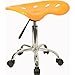 Flash Furniture LF-214A-YELLOW-GG Vibrant Orange-Yellow Tractor Seat and Chrome Stool