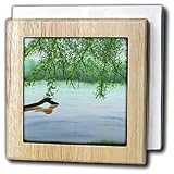 River Scene - 6 Inch Tile Napkin Holder