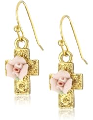 The Vatican Library Collection Petite Rose Cross Earrings