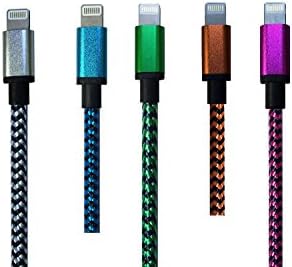 TTGF(TM),5 PCS 3.3 Feet 8 Pin Date Cable And Charging Cord for iPhone 6, 6 Plus, 5S, 5, 5C, iPad Air 2, iPad Air, iPad 4, iPad mini 3 2 1, iPod touch 7(silver,blue,green,orange,rose)