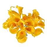 10個/ロット 5色カーラリリー花嫁のウェディングブーケヘッドラテックスレアルタッチ人工花の装飾