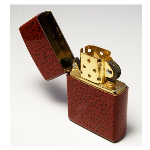 津軽塗ZIPPO 七々子塗 黒種の赤上 ジッポーライター