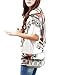 uxcell® M Beige Batwing Sleeve Detachable Belt Round Neck Women Tunic Top