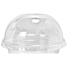 IFN Green 25-1298-Y Green Ease PLA Dome Lid with Spoon Hole, 3.96" Diameter x 1.85" Height, For 9, 12, 16, 20 and 24 oz Cold Cups (Case of 1000)