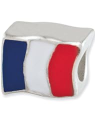 Reflections Beads Silver Enamel French Flag Travel Bead