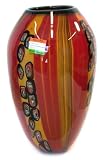 41FkCZHiAIL. SL160  Murano Art Glass Vase Stripes and Millefiori A45