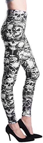 SMOKE SKULLS Women Full Length Pattern Print Leggings Pants
