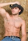 Wallmonkeys Peel and Stick Wall Decals - Sexy Shirtless Cowboy - Removable Graphic