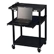 Quartet TPW35Q Multimedia Projector/AV Cart, Four Shelves, 24w x 18d x 35h, Black
