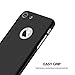 iPhone 7 Case, Vancke Ultra Thin 360 Degree Full Protection Hard Case with Tempered Glass Screen Protector for iPhone7 4.7inch (Black)